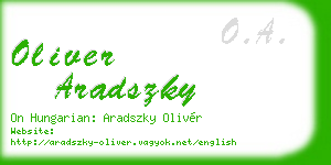 oliver aradszky business card